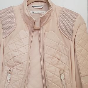 Blanc Noir Leather and Mesh moto jacket color Pink Pale, Must go bcs of Moving!